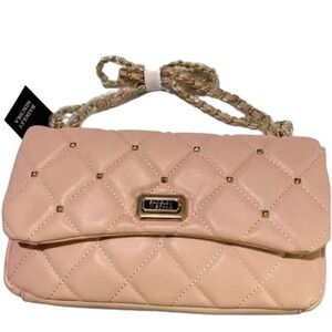 Badgley Mischka Blush Quilted Crossbody Bag NWT